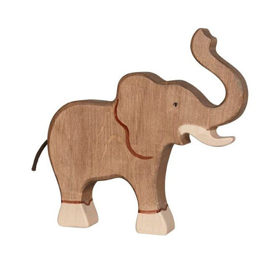 Elefante de madera con la trompa levantada HOLZTIGER