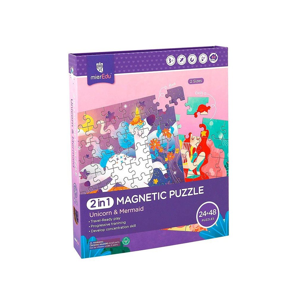 Puzzle Magnético 2 en 1 - Unicornio y Sirena MIEREDU