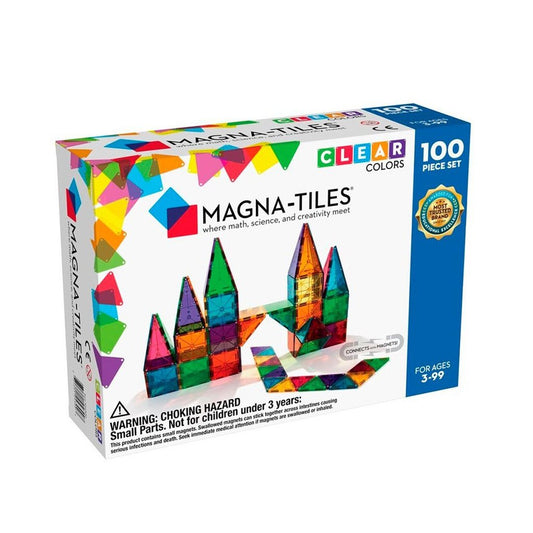 Magna-Tiles Clear Colors 100 piezas - Juego de construcción magnético