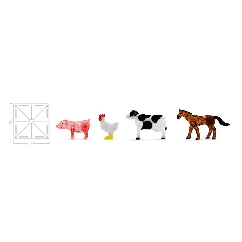 Magna-Tiles Farm Animals Set 25 piezas - Juego de construcción magnético