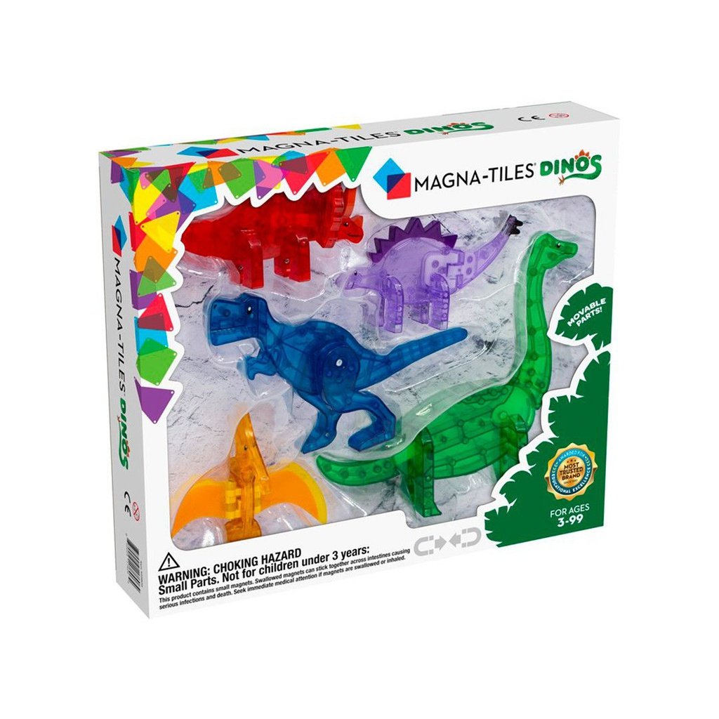 Magna-Tiles Dinos Set 5 piezas -  Juego de construcción magnético